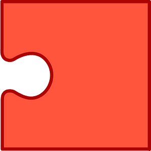 Vermilion jigsaw puzzle piece