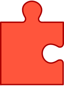 Vermilion jigsaw puzzle piece