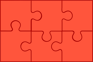 Vermilion jigsaw puzzle of 6 pieces