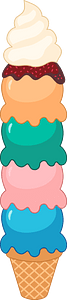 Waffle Cup Ice Cream with 4 Balls