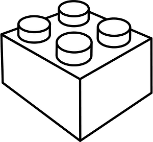 White LEGO 4-Stud Storage Brick