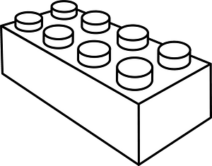 White LEGO 8-Stud Storage Brick