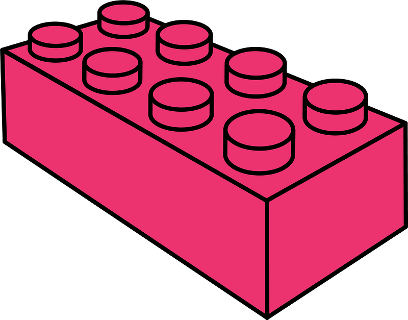 Pink LEGO 8-Stud Storage Brick