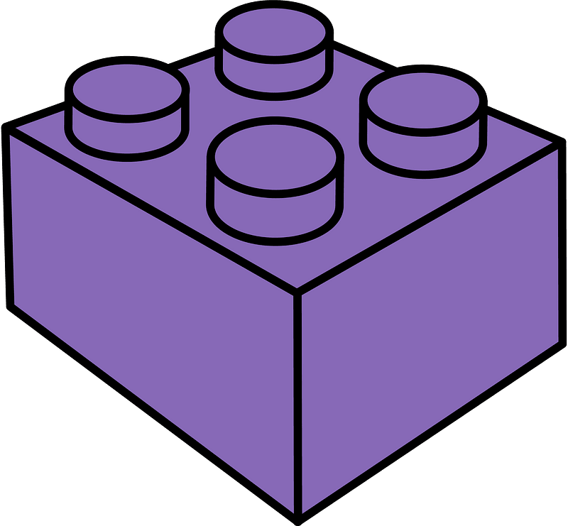 Violet LEGO 4-Stud Storage Brick