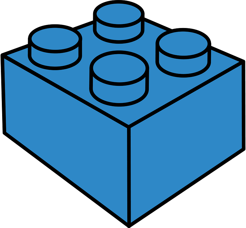 Blue LEGO 4-Stud Storage Brick