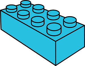 Cerulean-Blue LEGO 8-Stud Storage Brick