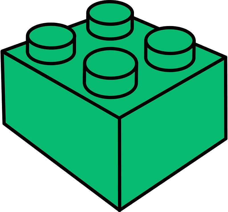 Green LEGO 4-Stud Storage Brick