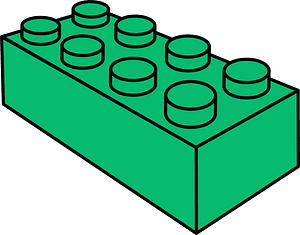Green LEGO 8-Stud Storage Brick