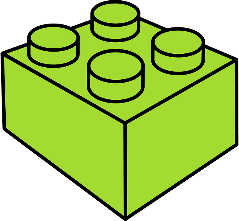 Lime LEGO 4-Stud Storage Brick