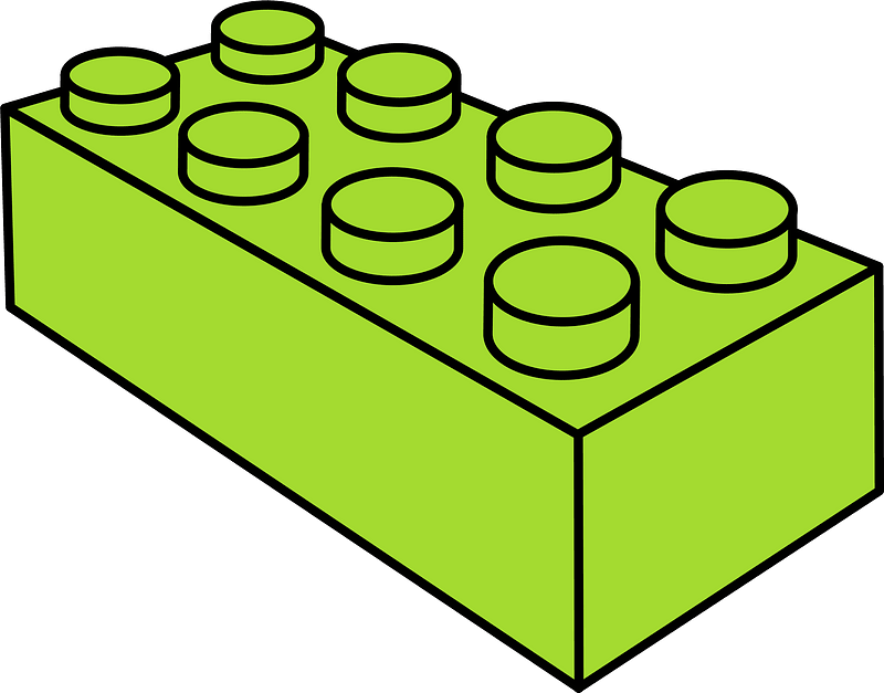 Lime LEGO 8-Stud Storage Brick