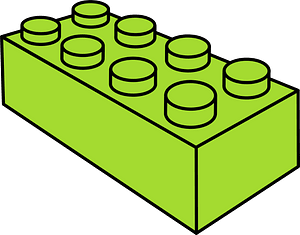 Lime LEGO 8-Stud Storage Brick