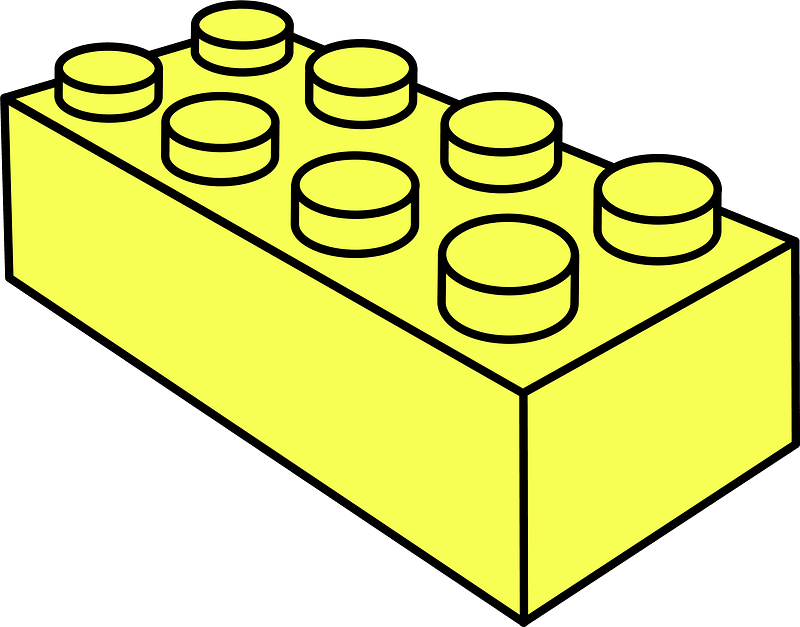 Yellow LEGO 8-Stud Storage Brick