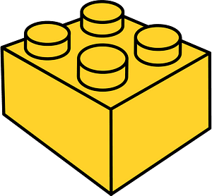 Yellow-Amber LEGO 4-Stud Storage Brick