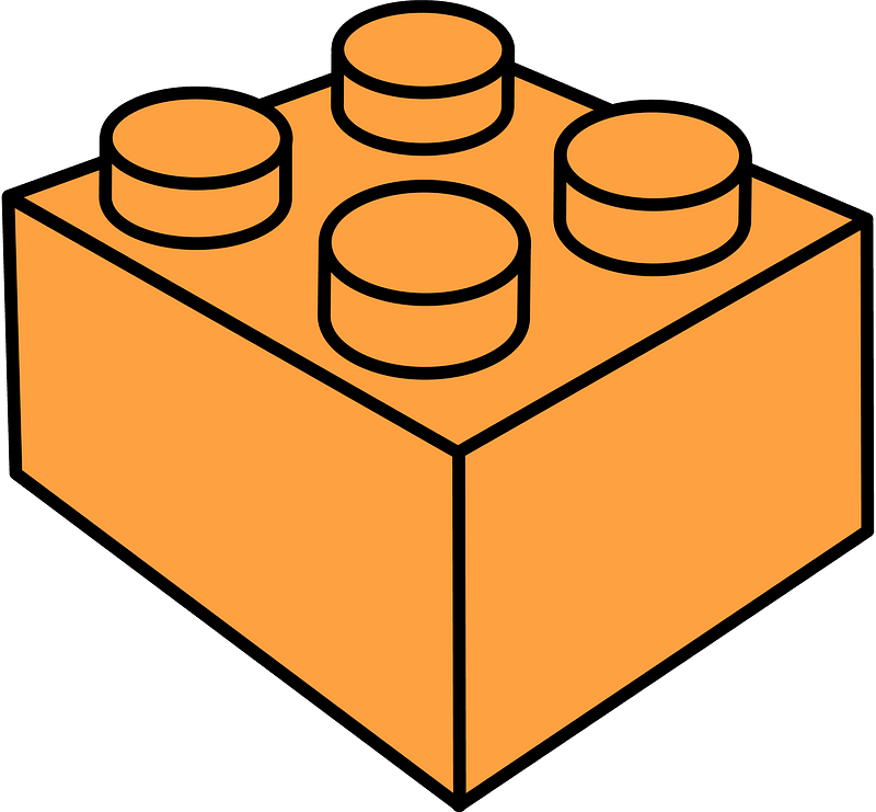 Orange LEGO 4-Stud Storage Brick