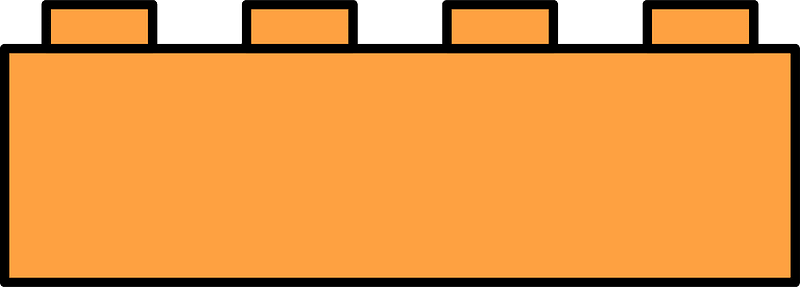 Orange LEGO 8-Stud Storage Brick