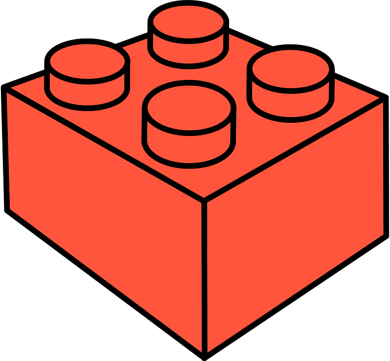 Vermilion LEGO 4-Stud Storage Brick