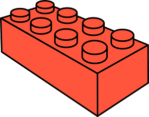 Vermilion LEGO 8-Stud Storage Brick