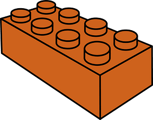 Orange-Brown LEGO 8-Stud Storage Brick