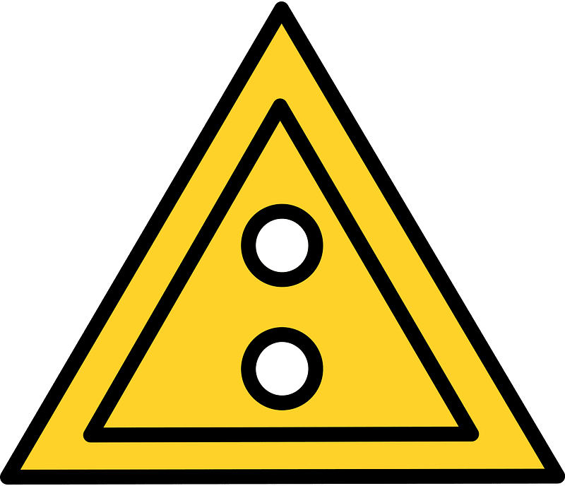 Yellow triangular button with two holes
