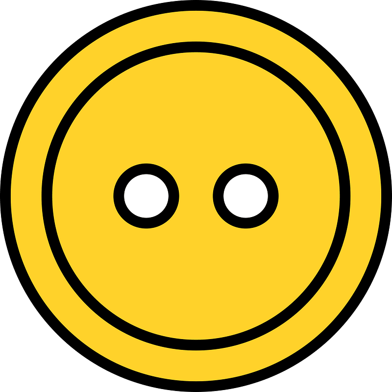 Yellow round button with two holes