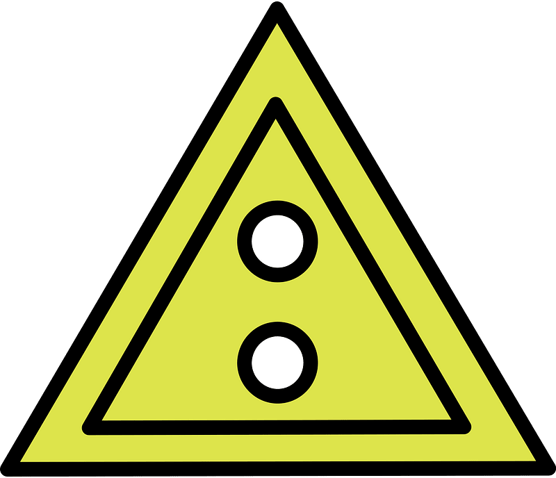 Yellow-Green triangular button with two holes