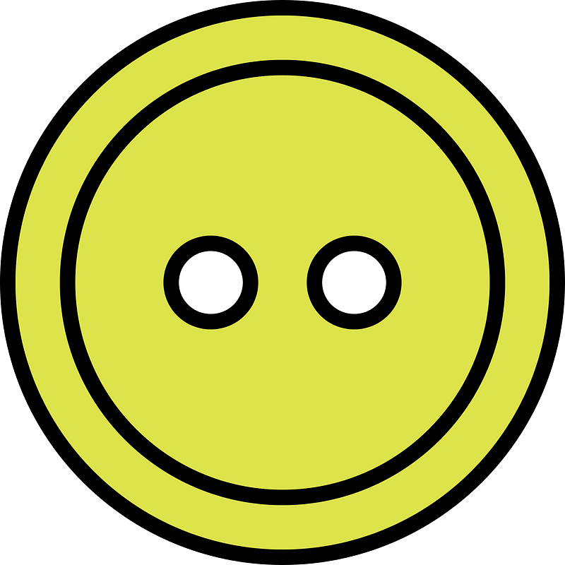 Yellow-Green round button with two holes