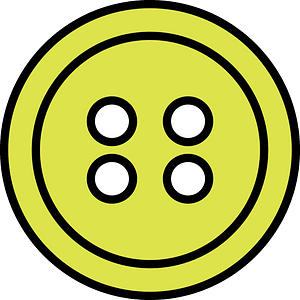 Yellow-Green round button with four holes