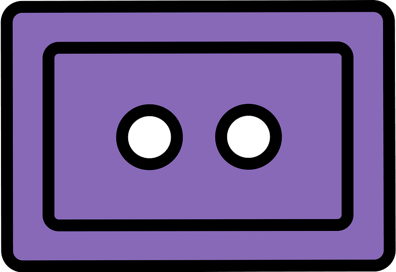 Violet rectangle button with two holes