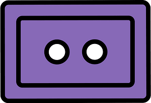 Violet rectangle button with two holes