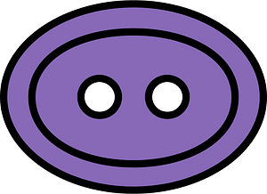 Violet oval button with two holes