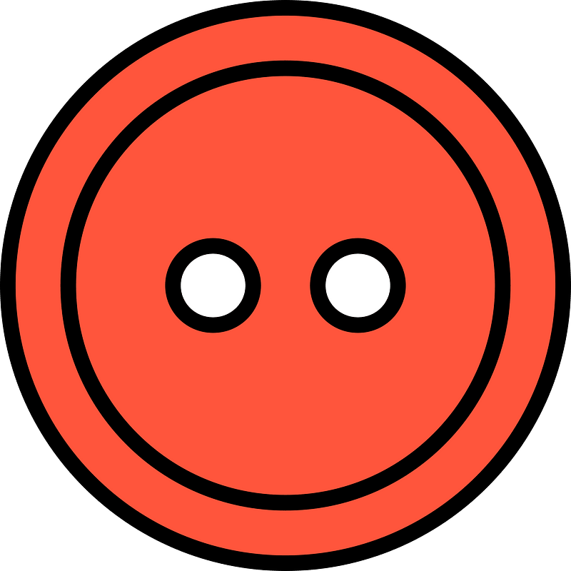 Vermilion round button with two holes
