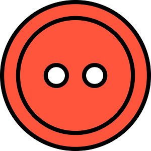 Vermilion round button with two holes