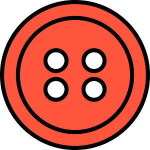 Vermilion round button with four holes