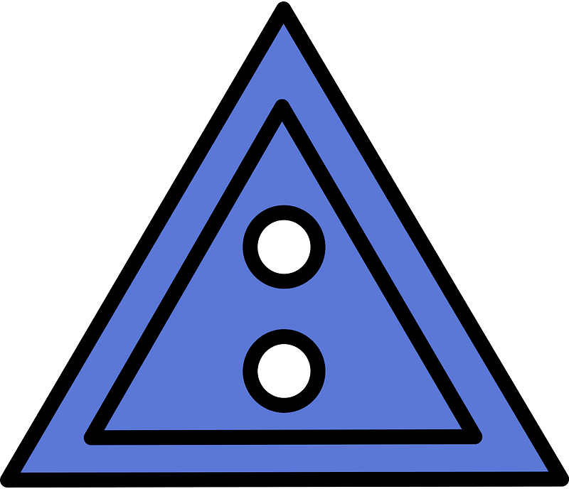 Ultramarine triangular button with two holes