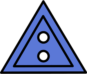 Ultramarine triangular button with two holes
