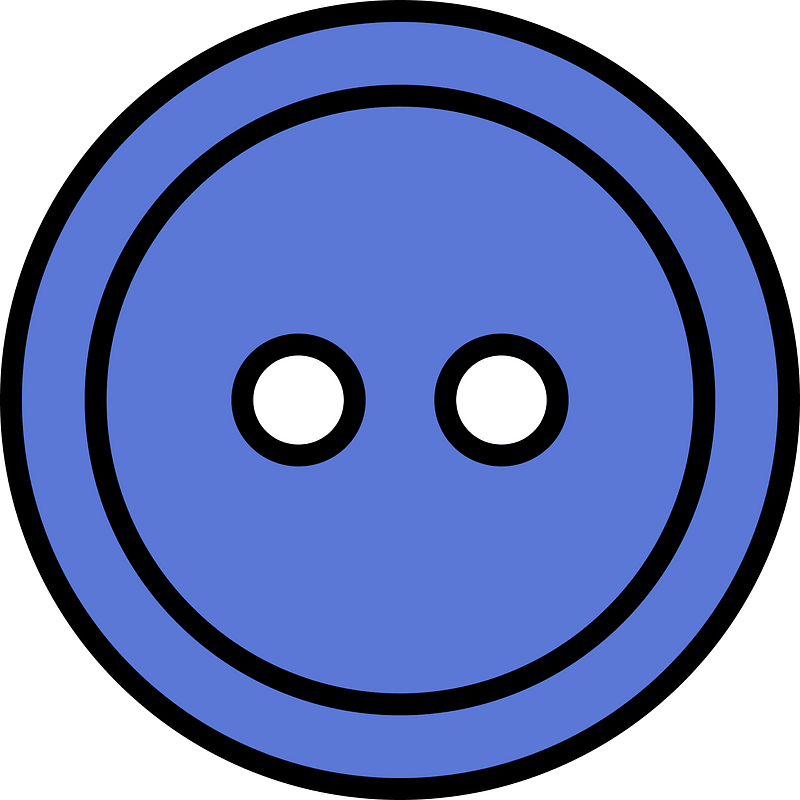 Ultramarine round button with two holes
