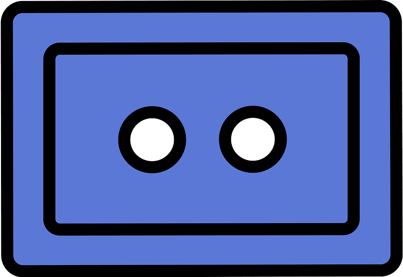 Ultramarine rectangle button with two holes