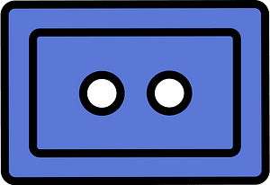 Ultramarine rectangle button with two holes