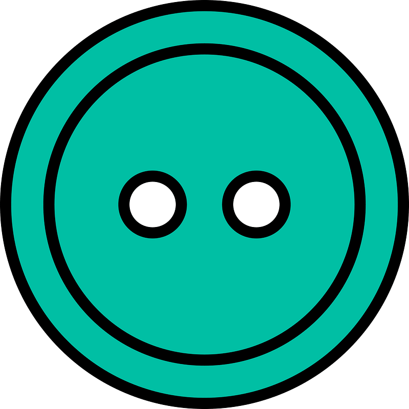 Teal-Green round button with two holes