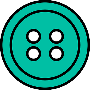 Teal-Green round button with four holes
