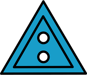 Teal-Blue triangular button with two holes