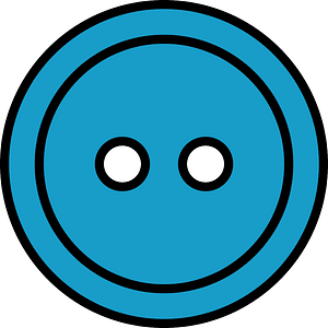 Teal-Blue round button with two holes