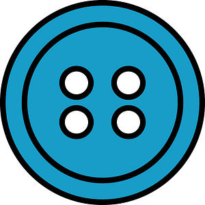 Teal-Blue round button with four holes