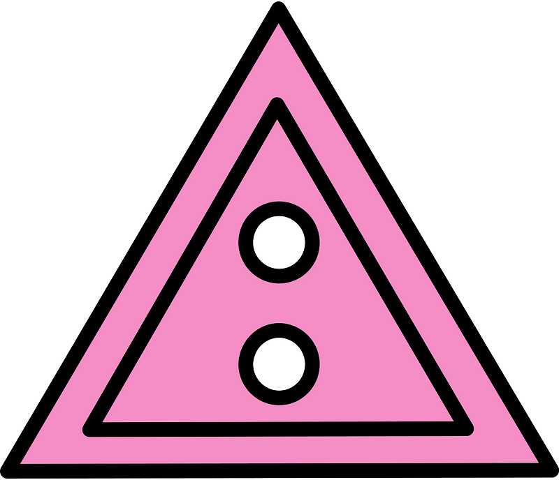 Purple triangular button with two holes