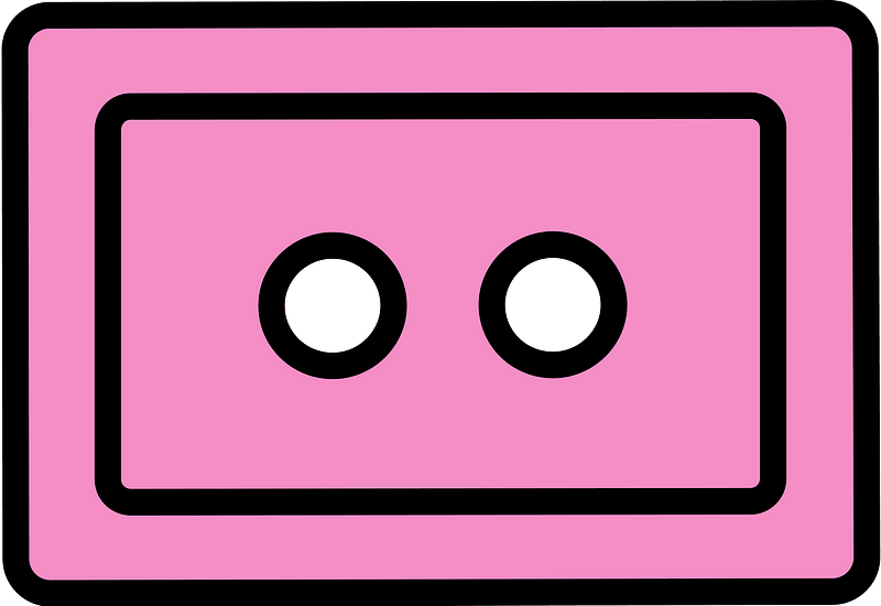 Purple rectangle button with two holes