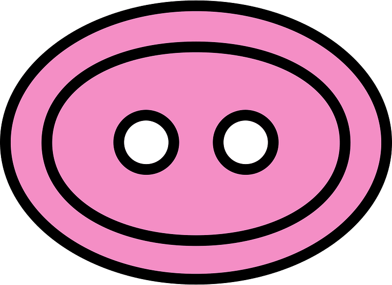 Purple oval button with two holes
