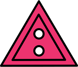Pink triangular button with two holes