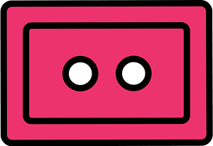Pink rectangle button with two holes