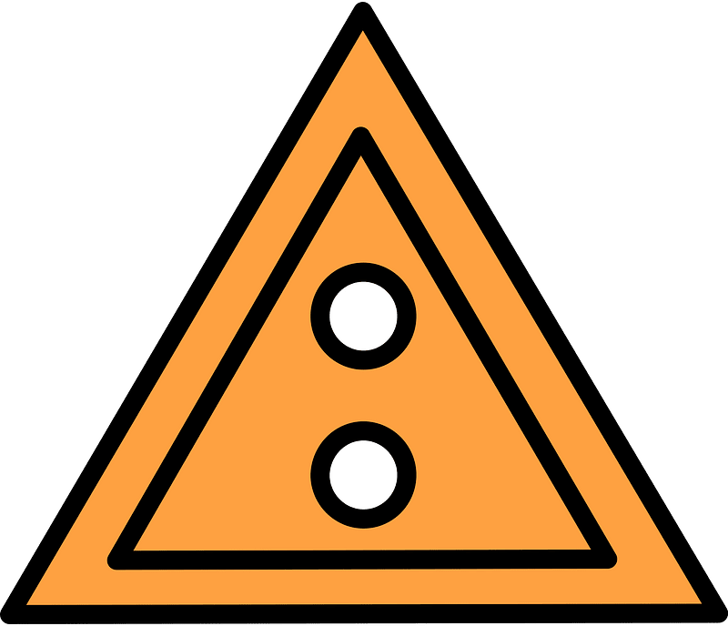 Orange triangular button with two holes