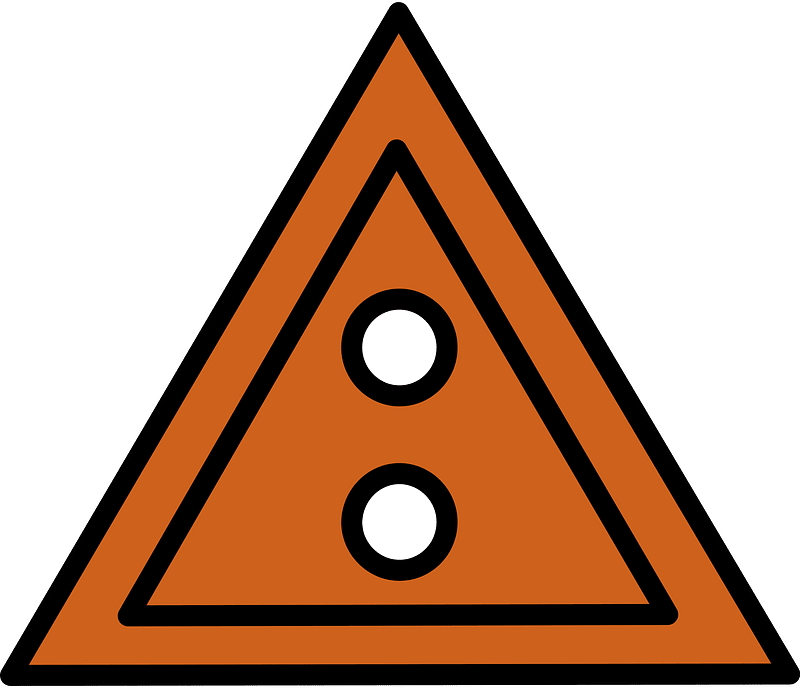 Orange-Brown triangular button with two holes